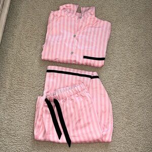 Victoria’s Secret Classic Long Sleeve & Pant Silky PJ set